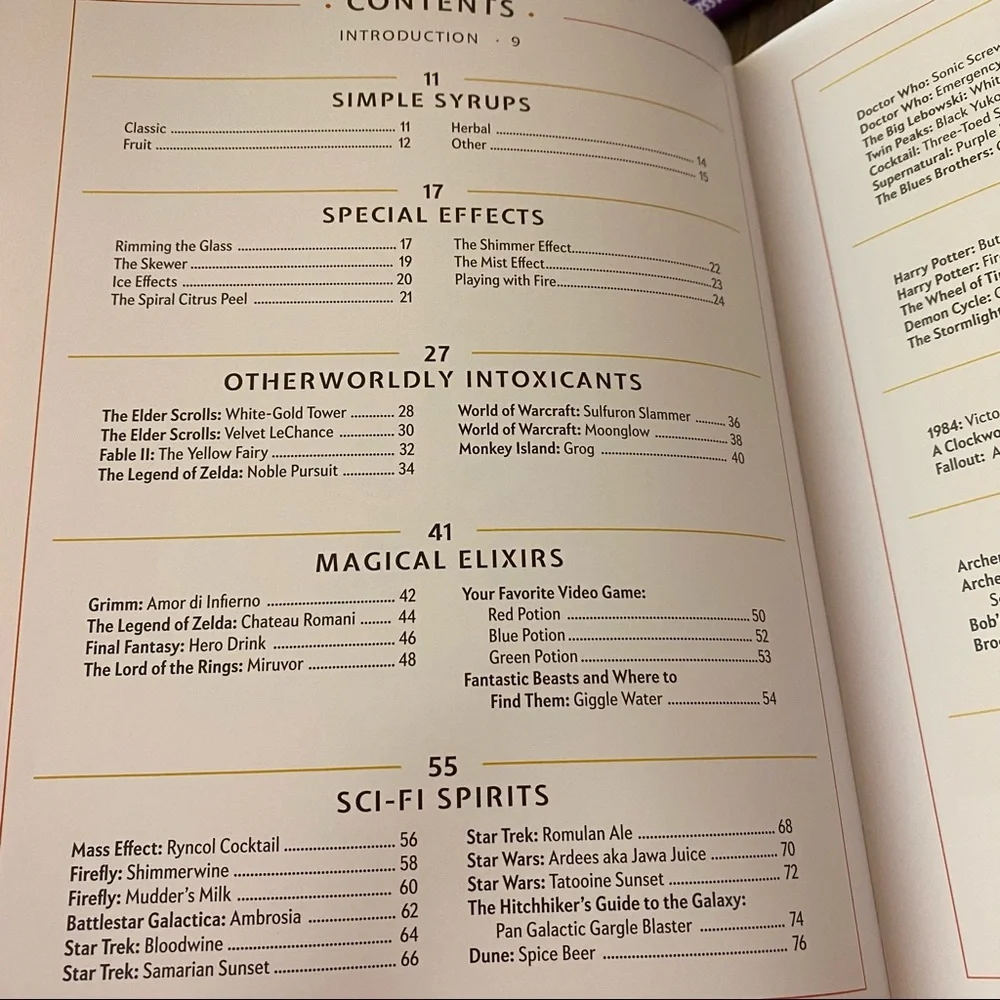 The Geeky Bartender - Real-life Recipes for Fantasy Cocktails NWOT